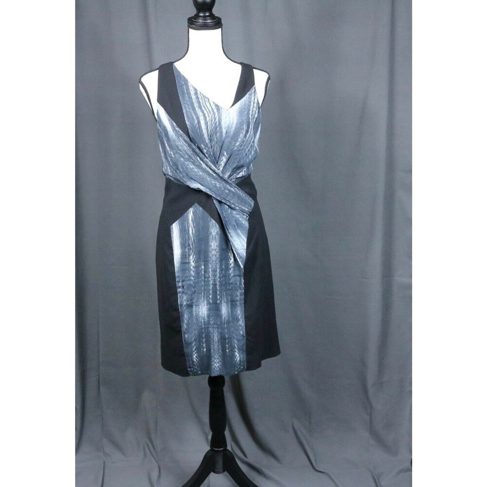 Helmut Lang Womens 4 Silk Dress Black Gray White